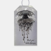 邪悪な妖精のガウン | ゴシック様式の黒いバンピーロックシェーン ギフトタグ (正面)