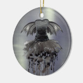 邪悪な妖精のガウン | ゴシック様式の黒いバンピーロックシェーン セラミックオーナメント (左)