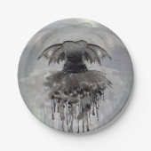 邪悪な妖精のガウン | ゴシック様式の黒いバンピーロックシェーン ペーパープレート (正面)