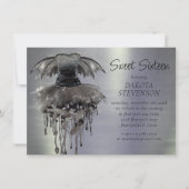 邪悪な妖精のガウン | ゴシック様式の黒いバンピーロックシェーン 招待状 (正面)