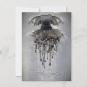 邪悪な妖精のガウン | ゴシック様式の黒いバンピーロックシェーン 招待状 (正面)