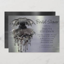 邪悪な妖精のガウン | ゴシック様式の黒いバンピーロックシェーン 招待状