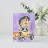 邪悪な小さな魔女の呪文はがき ポストカード (スタンド正面)