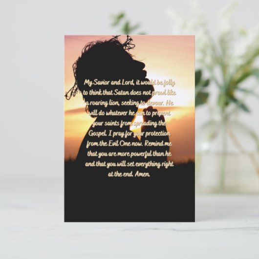 邪悪な平手グリーティングカードからの保護祈りの言葉 カード (スタンド正面)