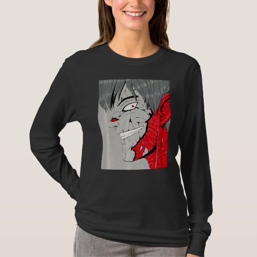 邪悪な怪獣グラフィック悪魔デビル原宿 Tシャツ (正面)