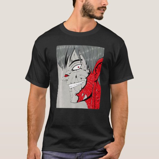 邪悪な怪獣グラフィック悪魔デビル原宿 Tシャツ (正面)