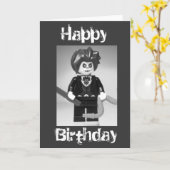 邪悪な手品師のカスタムなMinifigのハッピーバースデーカード カード (黄色い花)