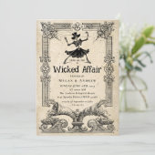 邪悪な浮気ハロウィーンヴィンテージゴシックスカル 招待状 (スタンド正面)