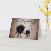 邪悪な漫画のバグゴシック様式の母の日 カード (黄色い花)