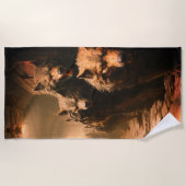 邪悪な狼 ビーチタオル (正面)