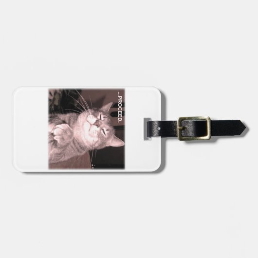 邪悪な猫は基本計画と進みます言います ラゲッジタグ (正面横)