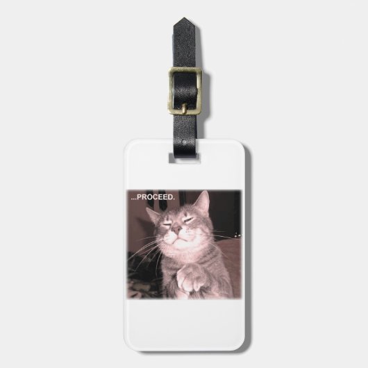 邪悪な猫は基本計画と進みます言います ラゲッジタグ (正面縦)