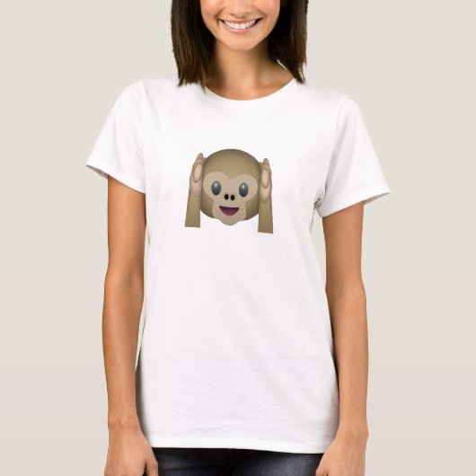 邪悪な猿の絵文字を聞かない Tシャツ (正面)