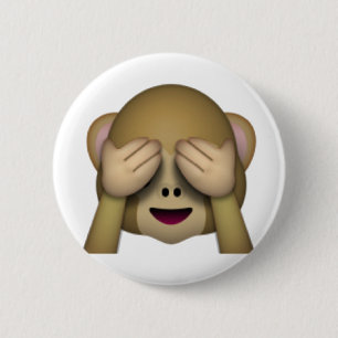 邪悪な猿- Emoji --を見ないで下さい 缶バッジ