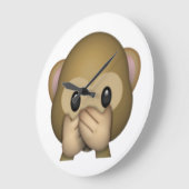 邪悪な猿- Emoji --を話さないで下さい ラージ壁時計 (傾斜)