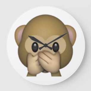 邪悪な猿- Emoji --を話さないで下さい ラージ壁時計