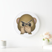 邪悪な猿- Emoji --を話さないで下さい ラージ壁時計 (ホーム)