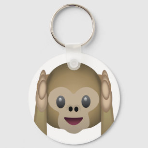 邪悪な猿Emojiを聞かないで下さい キーホルダー