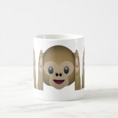 邪悪な猿Emojiを聞かないで下さい コーヒーマグカップ (中央)