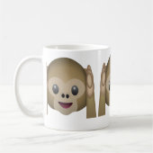 邪悪な猿Emojiを聞かないで下さい コーヒーマグカップ (左)