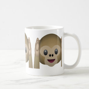 邪悪な猿Emojiを聞かないで下さい コーヒーマグカップ