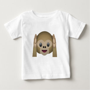 邪悪な猿Emojiを聞かないで下さい ベビーTシャツ