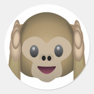 邪悪な猿Emojiを聞かないで下さい ラウンドシール