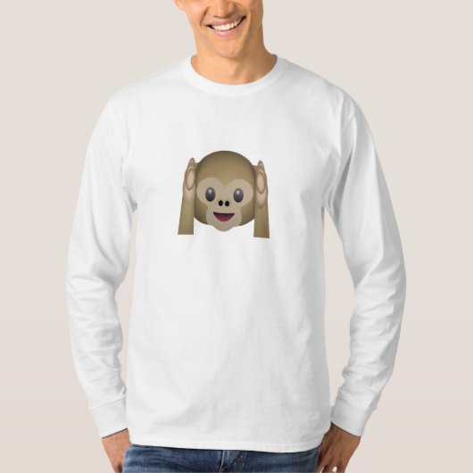 邪悪な猿Emojiを聞かないで下さい Tシャツ (正面)