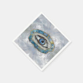邪悪な目のアミュレットの測地座標と結晶 スタンダードカクテルナプキン (角)