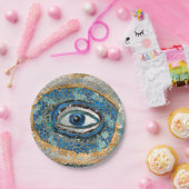 邪悪な目のアミュレットの測地座標と結晶 ペーパープレート (パーティー)