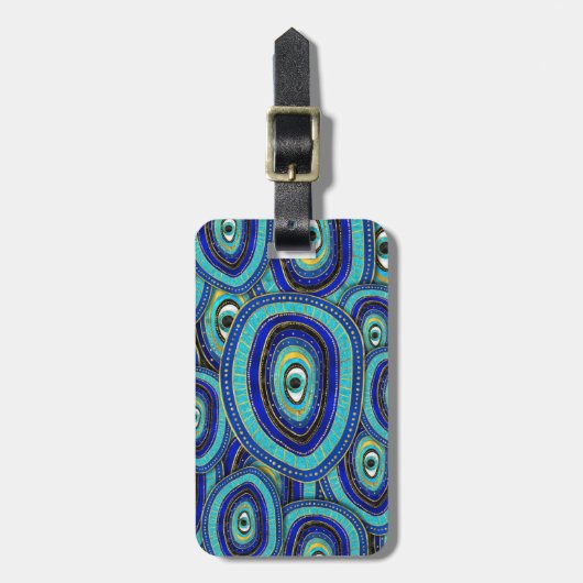 邪悪な目のアミュレットパターン ラゲッジタグ (正面縦)