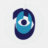 邪悪な目のクリスマスオーナメントモダン- Nazar Amulet メタルオーナメント (正面)