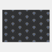 邪悪な目のデザイン、青い目 ラッピングペーパーシート (正面3)