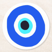 邪悪な目のプロテクターから邪悪な幸運なチャーム ラウンドペーパーコースター (正面)