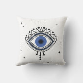 邪悪な目の保護エスニックタリスマン魔法ブルーアイ クッション (裏面)