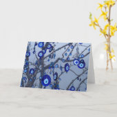 邪悪な目の保護ツリー異教のウィッカ信者挨拶 カード (黄色い花)