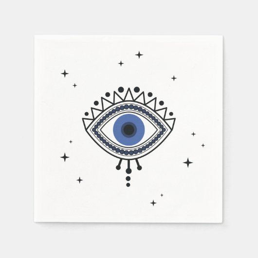 邪悪な目の保護民族のタリスマン魔法のシンボル スタンダードカクテルナプキン (正面)