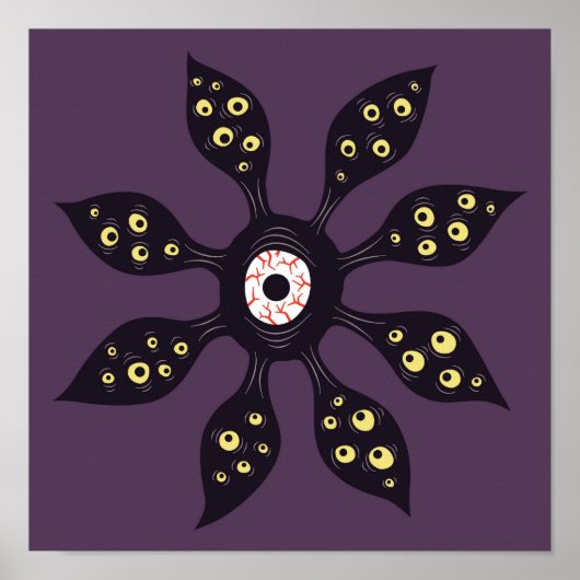 邪悪な目の怪物、不気味な風変わりゴシック美術 ポスター (正面)