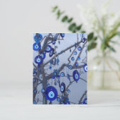 邪悪な目の木、ブルーナザリアムレットのチャームアクセサリー ポストカード (スタンド正面)