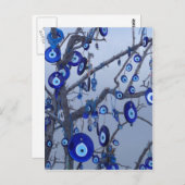 邪悪な目の木、ブルーナザリアムレットのチャームアクセサリー ポストカード (正面/裏面)