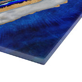 邪悪な目の水の色の瑪瑙と金ゴールド カッティングボード (角)