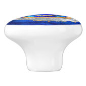 邪悪な目の水の色の瑪瑙と金ゴールド セラミックノブ (側面)