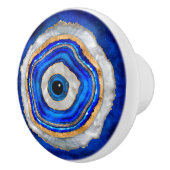 邪悪な目の水の色の瑪瑙と金ゴールド セラミックノブ (右)