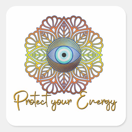 邪悪な目の神秘的な天体の三番目の目のエネルギー スクエアシール (正面)