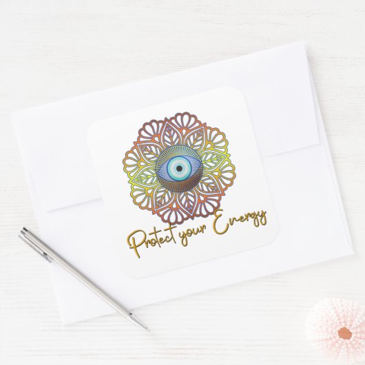 邪悪な目の神秘的な天体の三番目の目のエネルギー スクエアシール (封筒)