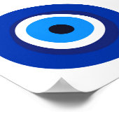 邪悪な目の記号ギリシャのトルコのアラブのタルマン ポスター (角)