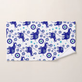 邪悪な目の象の幸運の守りパターン バスタオルセット (ハンドタオル)