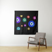 邪悪な目の黒い背景 タペストリー (インサイチュ(横))