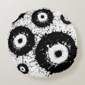 邪悪な目は白黒 ラウンドクッション (裏面)