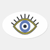 邪悪な目を守る民族のタリスマンのシンボル 楕円形シール (正面)